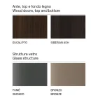 Träskänk med glasstruktur tillverkad i Italien - Azuki Viadurini