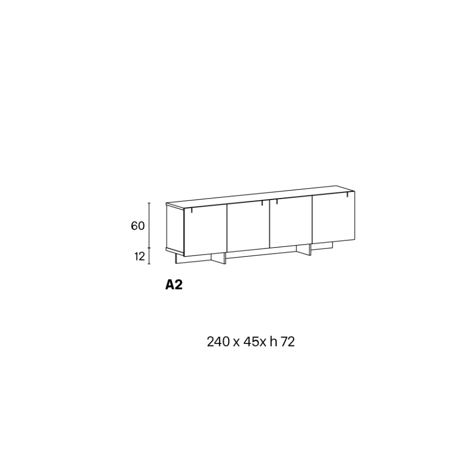 Träskänk med glasstruktur tillverkad i Italien - Azuki Viadurini