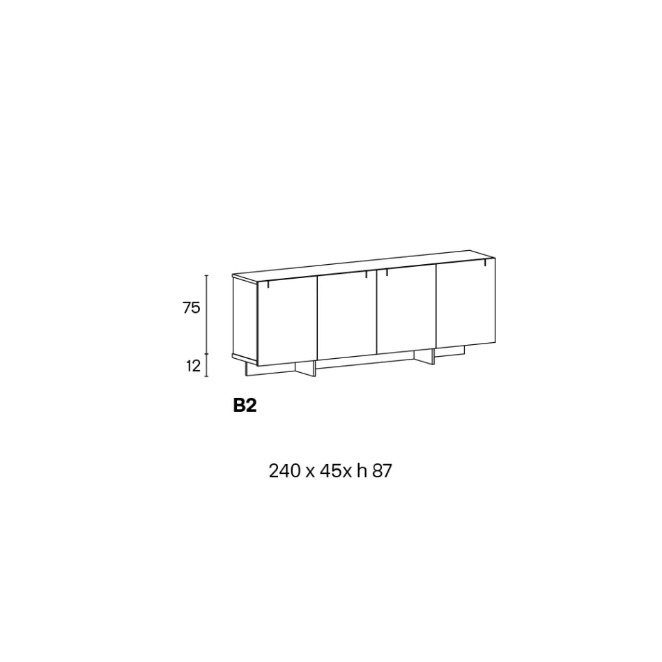 Träskänk med glasstruktur tillverkad i Italien - Azuki Viadurini