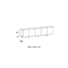 Träskänk med glasstruktur tillverkad i Italien - Azuki Viadurini