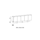 Träskänk med glasstruktur tillverkad i Italien - Azuki Viadurini
