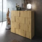 Vardagsrumsskänk med 2 gångjärnsdörrar i ekfinish - natrium Viadurini