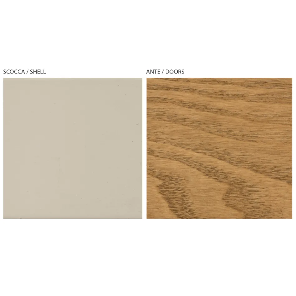 Vardagsrumsskänk med 4 dörrar i betsad ask Tillverkad i Italien - Viktoria Viadurini