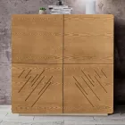 Vardagsrumsskänk med 4 dörrar i betsad ask Tillverkad i Italien - Viktoria Viadurini