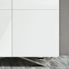 Vardagsrumsskänk med 4 dörrar i vit glasfinish Made in Italy - Eline Viadurini