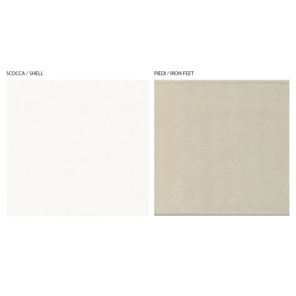 Vardagsrumsskänk med 4 dörrar i vit glasfinish Made in Italy - Eline Viadurini