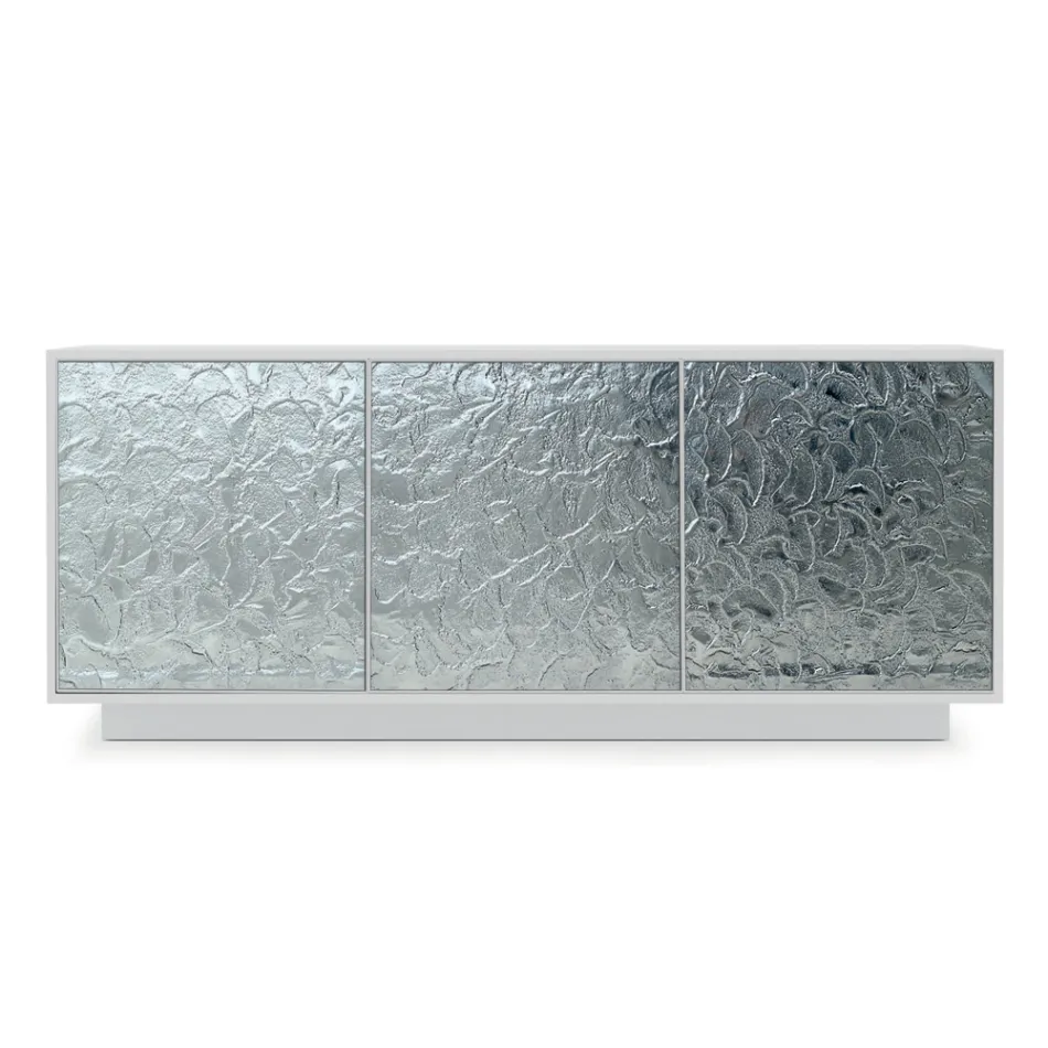 Vardagsrumsskänk i mattlackerat trä och glas Tillverkad i Italien - Fiorenza Viadurini