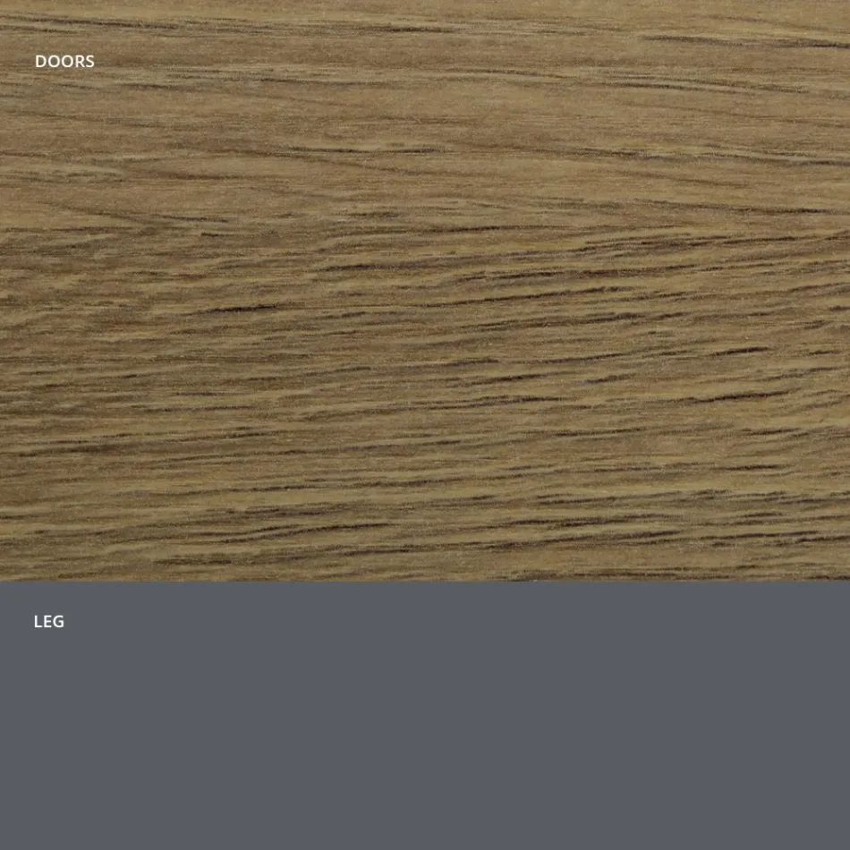 Vardagsrumsskänk i matt trä och HPL-laminat Tillverkad i Italien - Fiorenza Viadurini