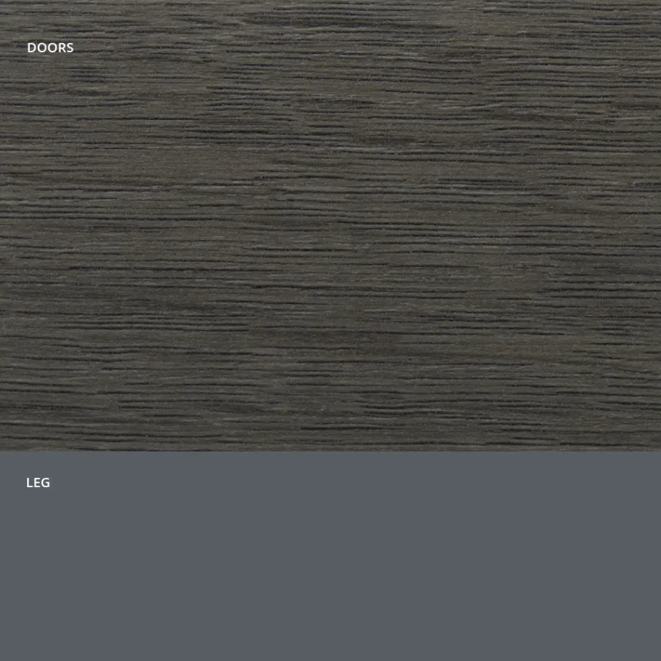 Vardagsrumsskänk i matt trä och HPL-laminat Tillverkad i Italien - Fiorenza Viadurini