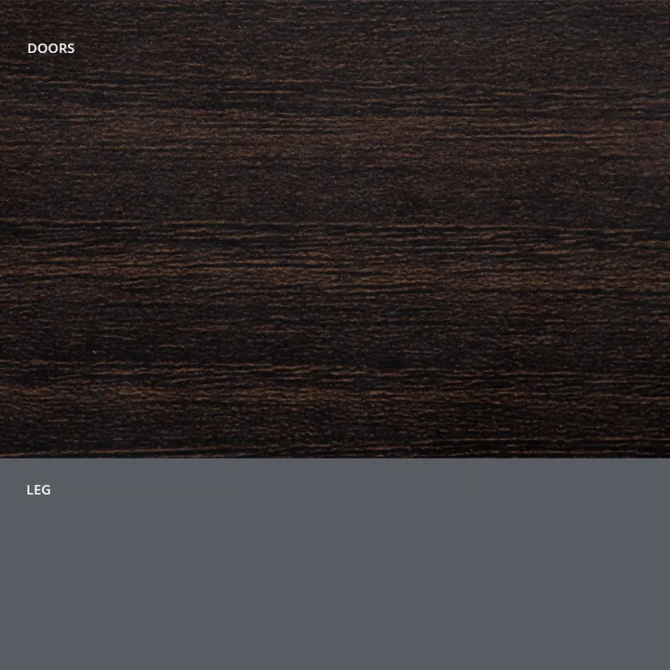 Vardagsrumsskänk i matt trä och HPL-laminat Tillverkad i Italien - Fiorenza Viadurini