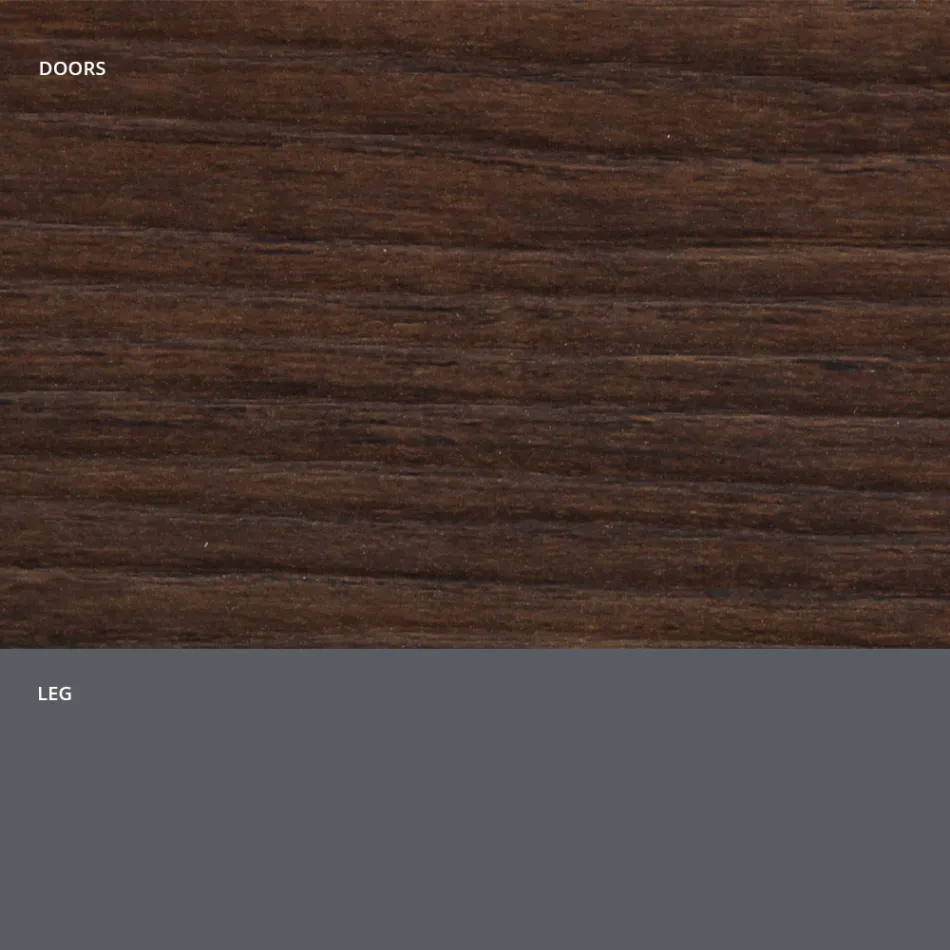 Vardagsrumsskänk i matt trä och HPL-laminat Tillverkad i Italien - Fiorenza Viadurini