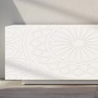 Vardagsrumsskänk i vit Mdf med basrelief Made in Italy - Stilea Viadurini