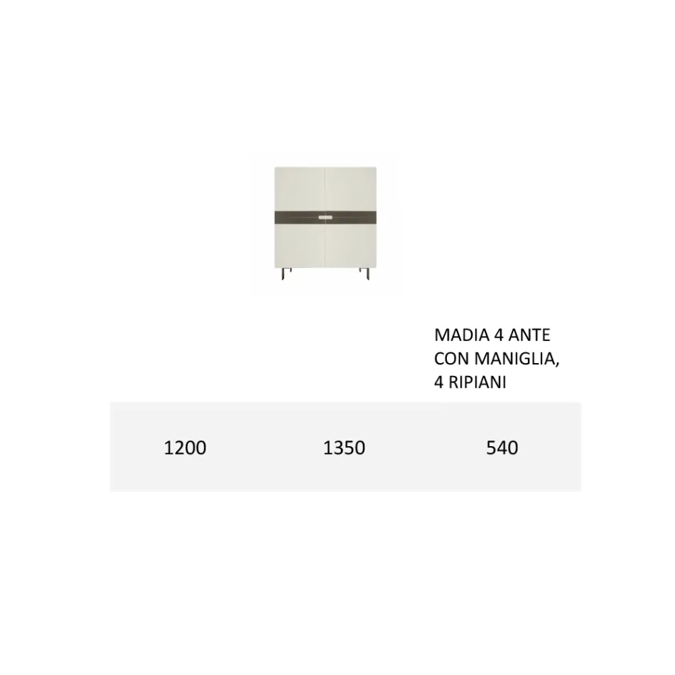 Vardagsrumsskänk i Mdf och 4-bent stöd Made in Italy - Teresina Viadurini