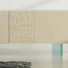 Vardagsrumsskänk i mattlackerad Mdf och glas Made in Italy - Ninetta Viadurini