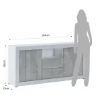 Melamin vardagsrumsskänk med 2 dörrar och 2 lådor - Samario Viadurini