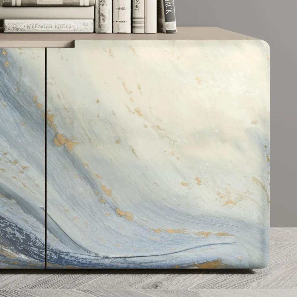 Vardagsrumsskänk med 3 dörrar i olika ytskikt Made in Italy - Ole Viadurini