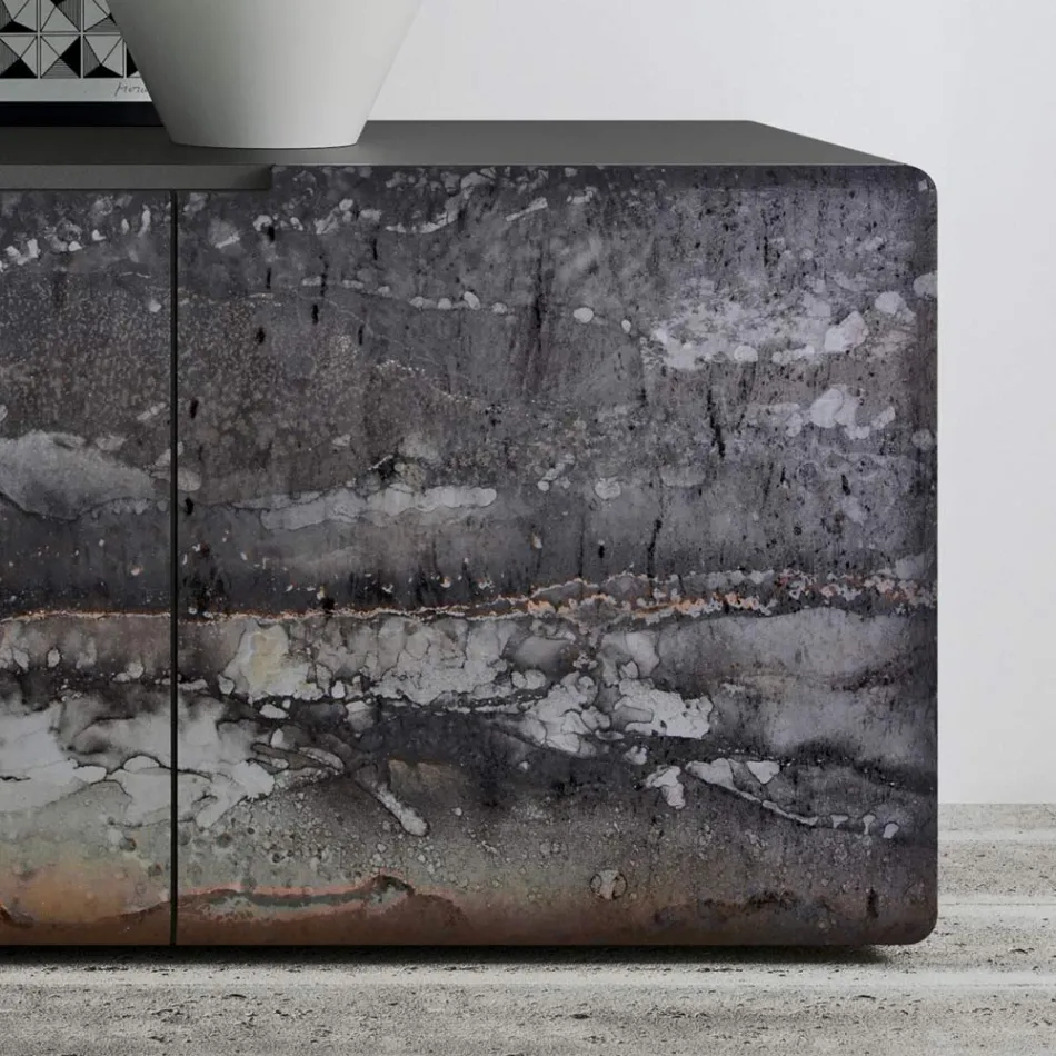 Vardagsrumsskänk med 3 dörrar i olika ytskikt Made in Italy - Ole Viadurini