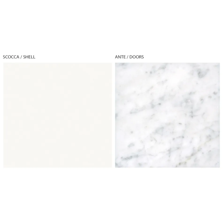 Vardagsrumsskänk med 3 dörrar i Carrara Marmor Finish Made in Italy - Finn Viadurini