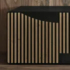 Vardagsrumsskänk med 3 dörrar i Nordic Knotted Oak Finish - Linda Viadurini