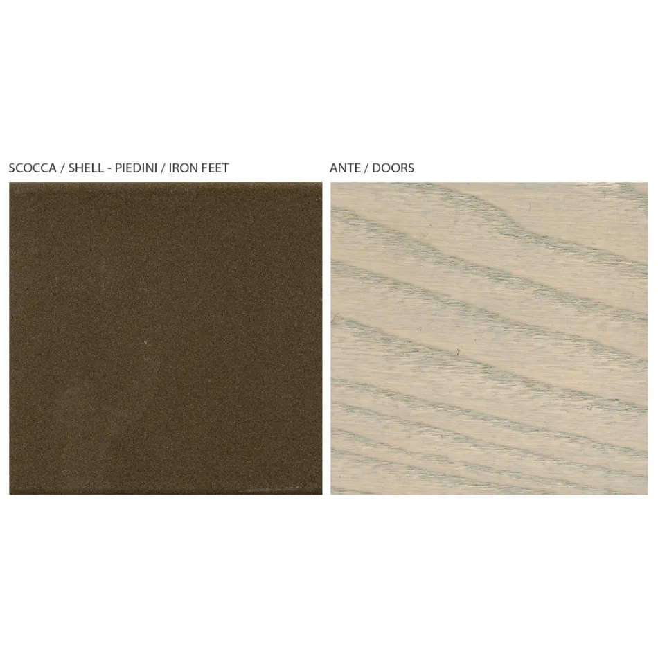 Vardagsrumsskänk med 3 dörrar i sandfinish Made in Italy - Jan Viadurini