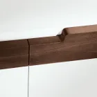 Vardagsrumsskänk med 4 dörrar i vitt och Canaletto-finish Made in Italy - Alla Viadurini