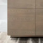 Vardagsrumsskänk med 4 dörrar i Cappuccino-finish Made in Italy - Eda Viadurini