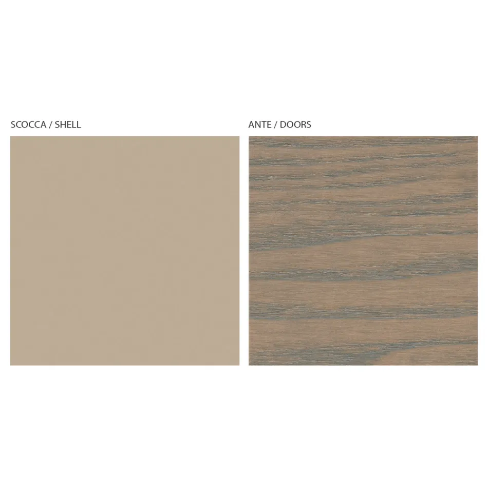 Vardagsrumsskänk med 4 dörrar i Cappuccino-finish Made in Italy - Eda Viadurini