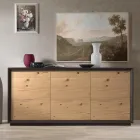 Sideboard Fanerad på Poplar Chipboard Tillverkad i Italien - Latona Viadurini