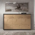 Sideboard Fanerad på Poplar Chipboard Tillverkad i Italien - Latona Viadurini