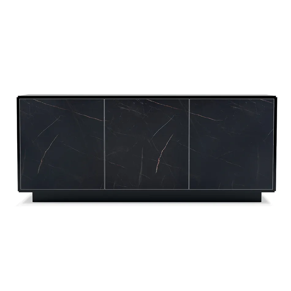 Träskänk med 2 eller 3 dörrar i HPL-laminat Tillverkad i Italien - Fiorenza Viadurini