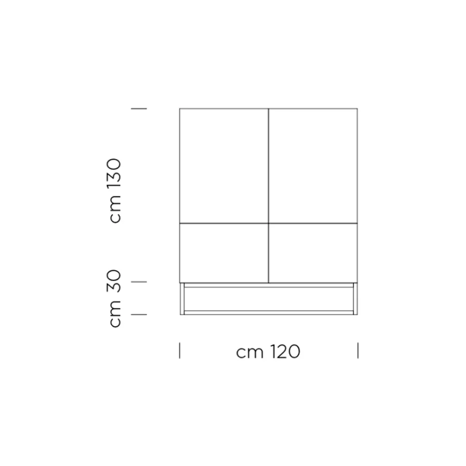 Träskänk med push-pull öppningsdörrar Made in Italy - Salerno Viadurini