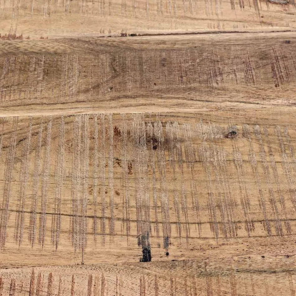 Skänk i akaciaträ och stål 2 dörrar och 3 lådor Homemotion - Aimune Viadurini