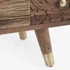 Skänk i mangoträ 2 dörrar 4 lådor Etnisk stil Homemotion - Auriel Viadurini