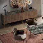 Skänk i Canaletto valnötsfaner Tillverkad i Italien - Salerno Viadurini