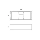 Skänk i lackat trä 2 luckor 3 lådor krökt italiensk design - Celio Viadurini