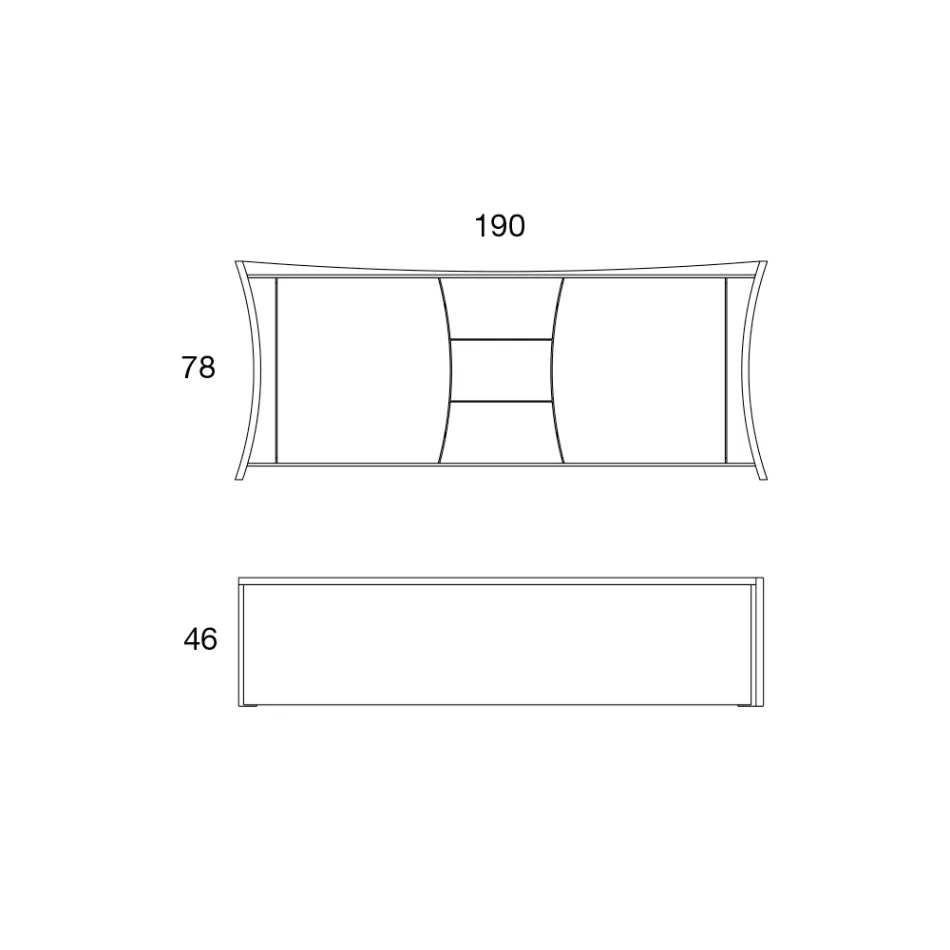 Skänk i lackat trä 2 luckor 3 lådor krökt italiensk design - Celio Viadurini