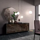 Skänk i lackat trä med 2 eller 3 keramiska dörrar tillverkad i Italien - Fiorenza Viadurini