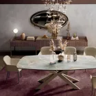 Skänk i granblockboard med Canaletto valnötsfaner - Salerno Viadurini