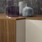 Skänk i Mdf med 2 dörrar och 2 utskjutande lådor lutande sidor - Caspiter Viadurini