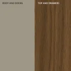 Skänk i Mdf med 2 dörrar och 2 utskjutande lådor lutande sidor - Caspiter Viadurini