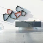 Skänk i grafitgrå Mdf med glasfötter Tillverkad i Italien - Zelia Viadurini