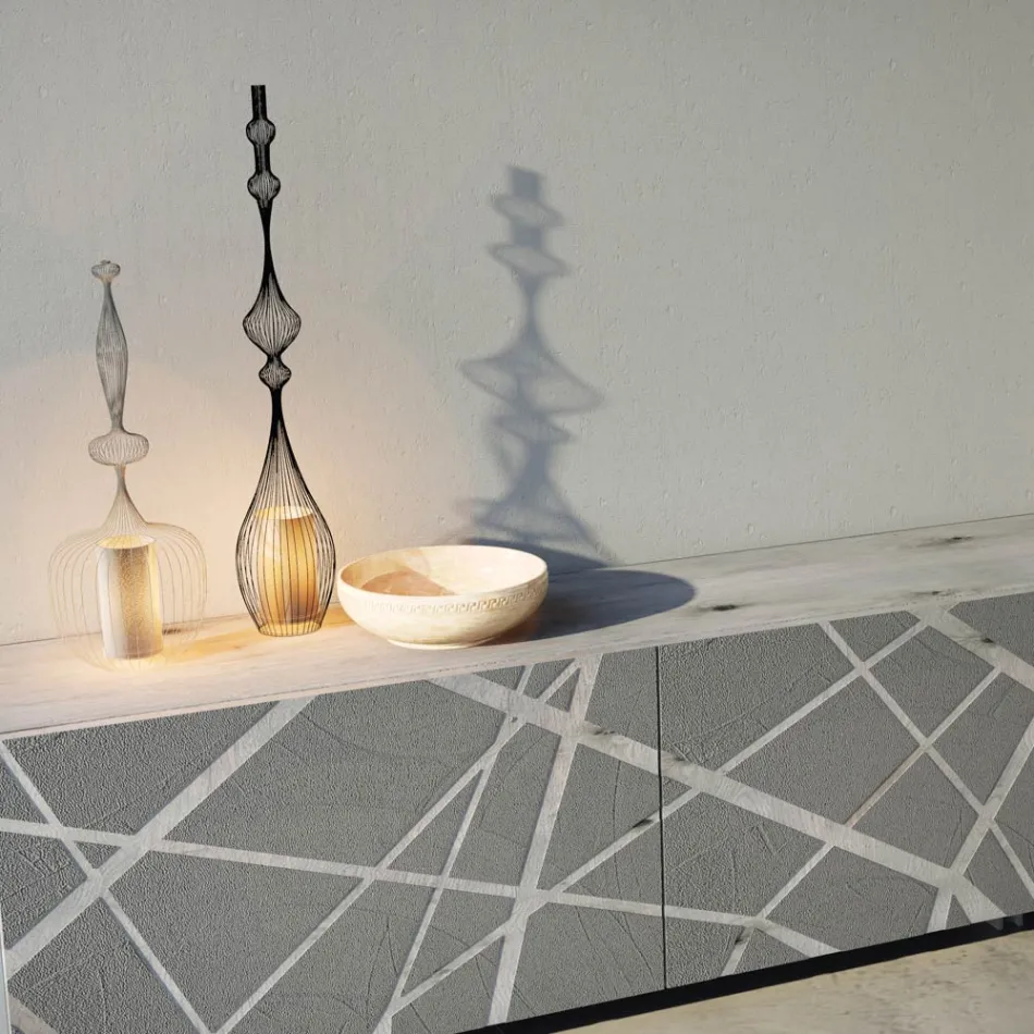 Skänk i matt lerlackad Mdf med sockelbas Tillverkad i Italien - Arise Viadurini