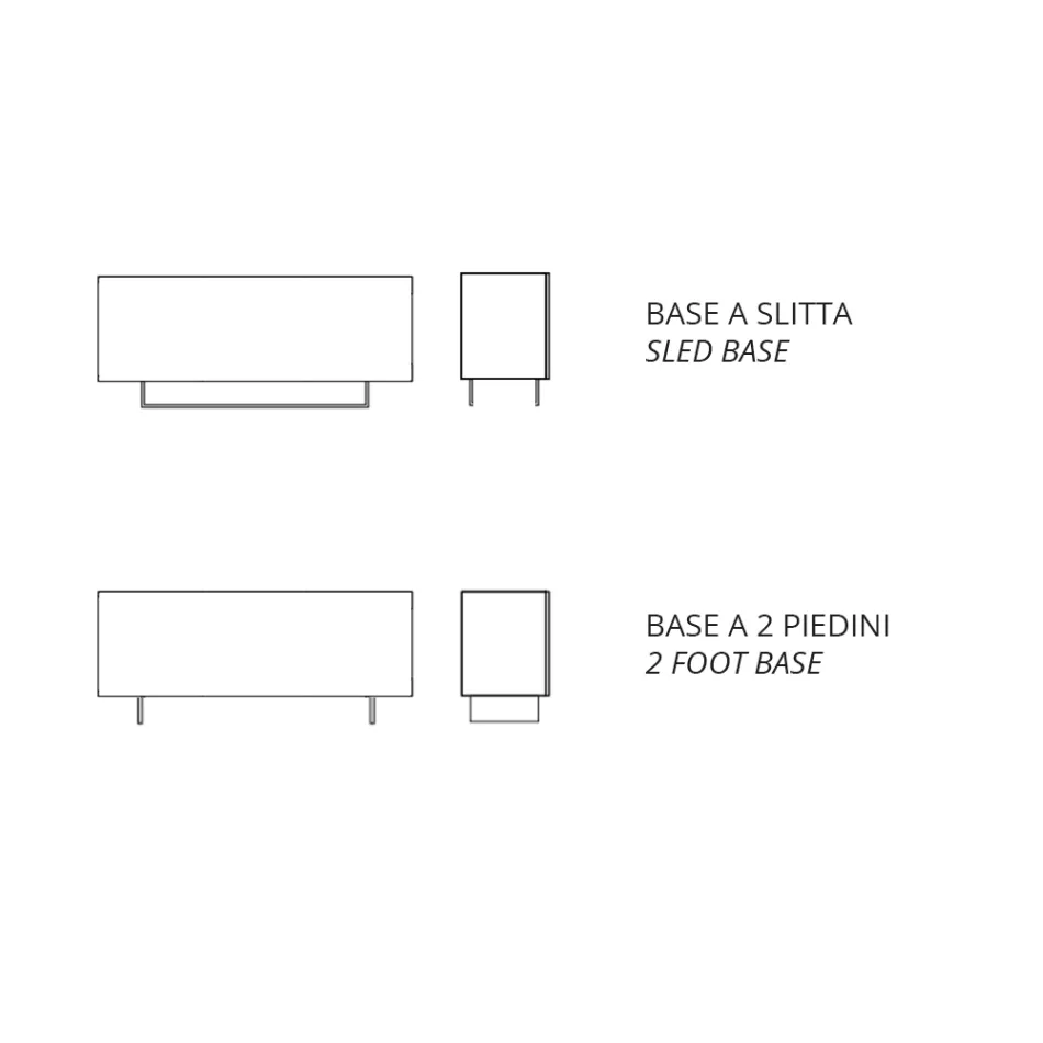 Skänk i melamin med 3 ekdörrar och spegel Tillverkad i Italien - Romina Viadurini