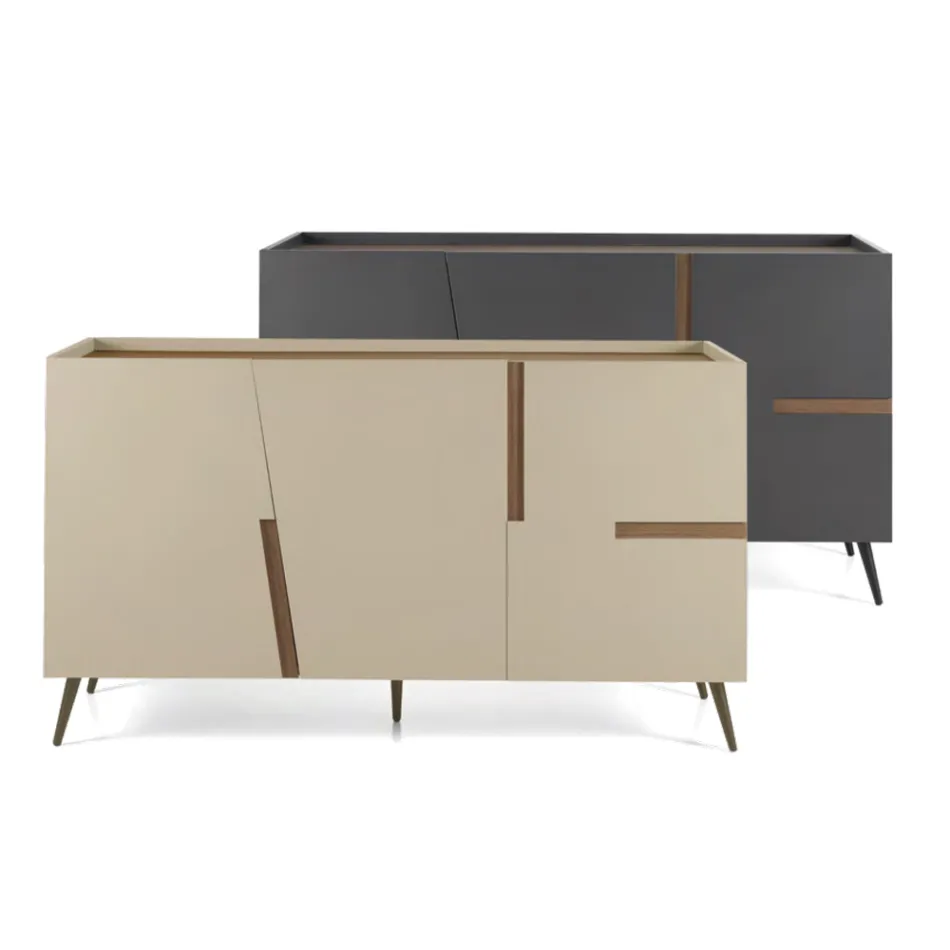 Madia i melamin och Mdf med laminatinsatser Made in Italy - Gordita Viadurini