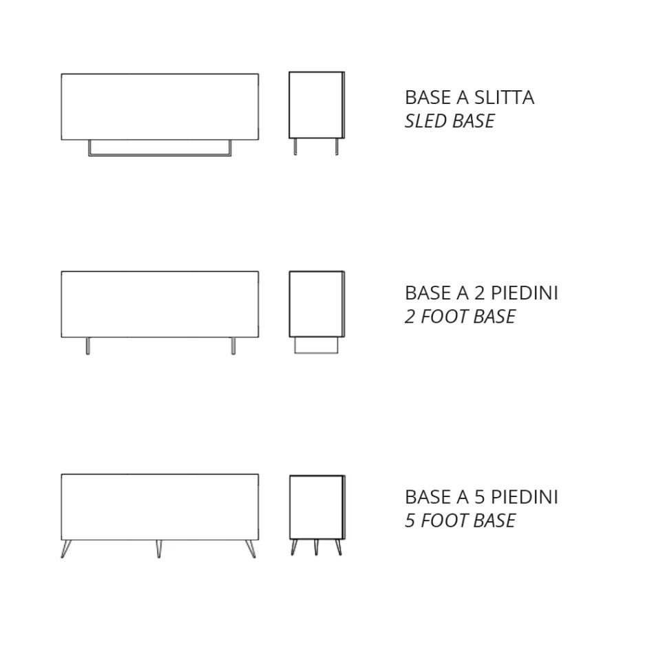 Madia i melamin och Mdf med laminatinsatser Made in Italy - Gordita Viadurini