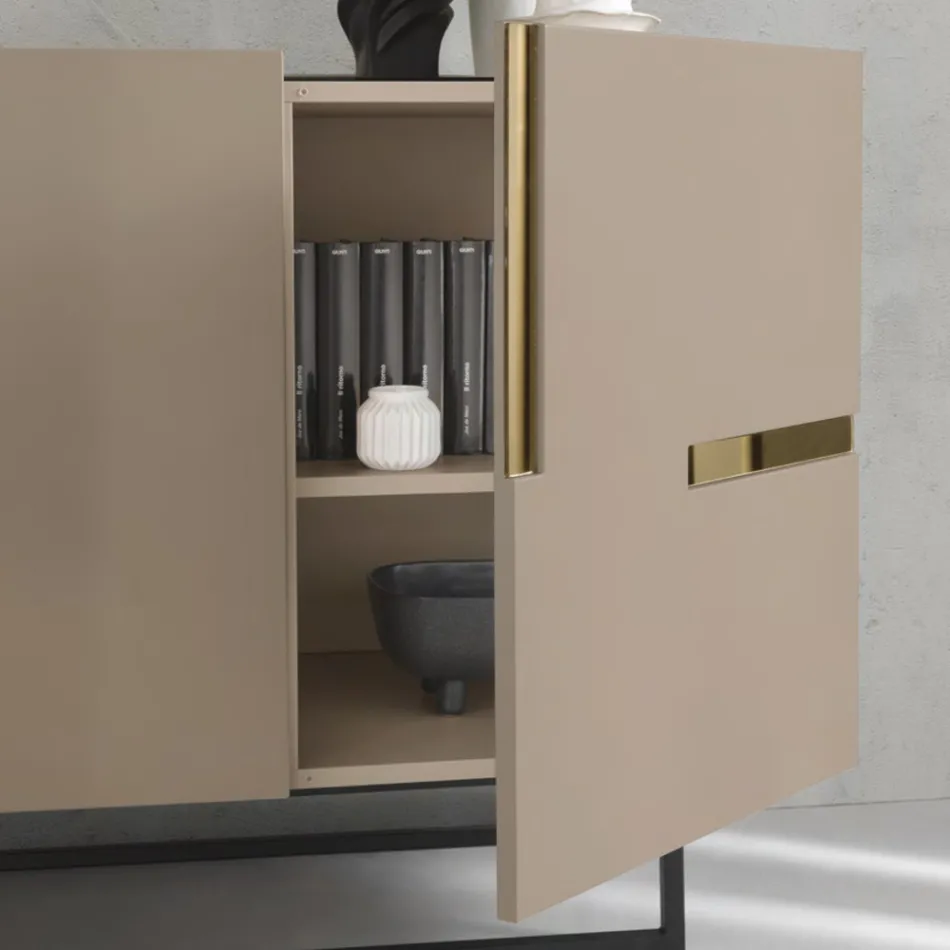 Madia i melamin och Mdf med laminatinsatser Made in Italy - Gordita Viadurini