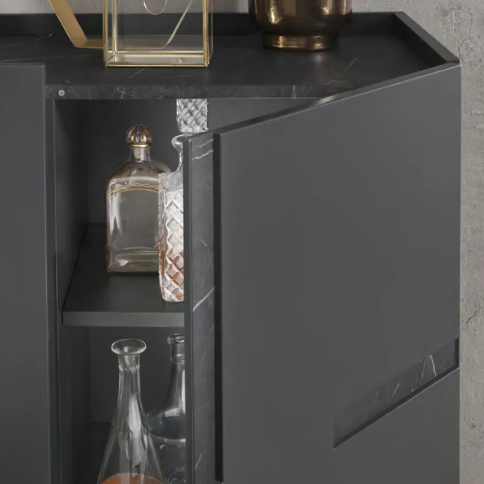 Madia i melamin och Mdf med laminatinsatser Made in Italy - Gordita Viadurini