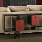 Glasskänk med tre lådor, elegant design, tillverkad i Italien - Senera Viadurini