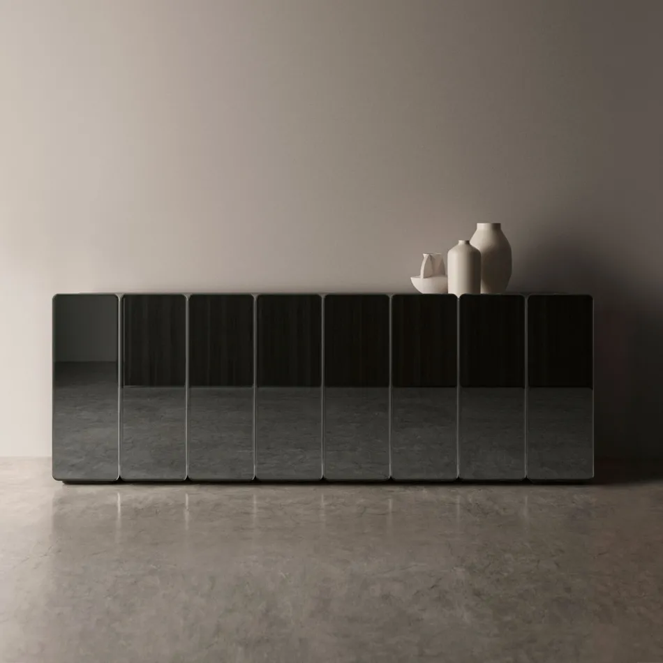 Modernt speglad träskänk med elegant design tillverkad i Italien - Ester Viadurini