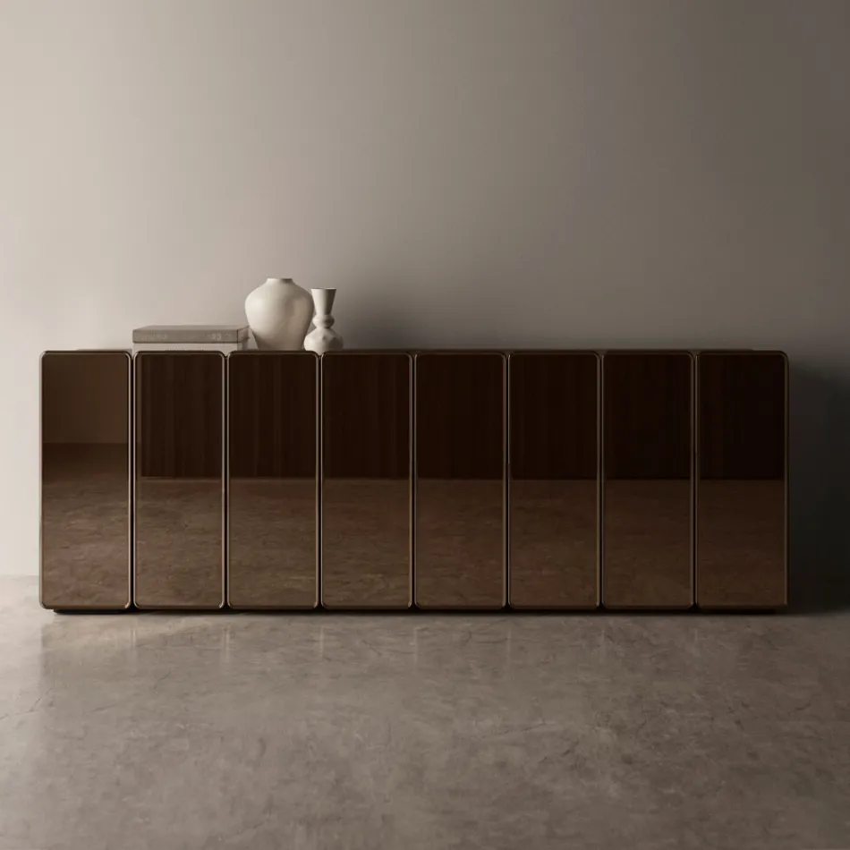 Modernt speglad träskänk med elegant design tillverkad i Italien - Ester Viadurini